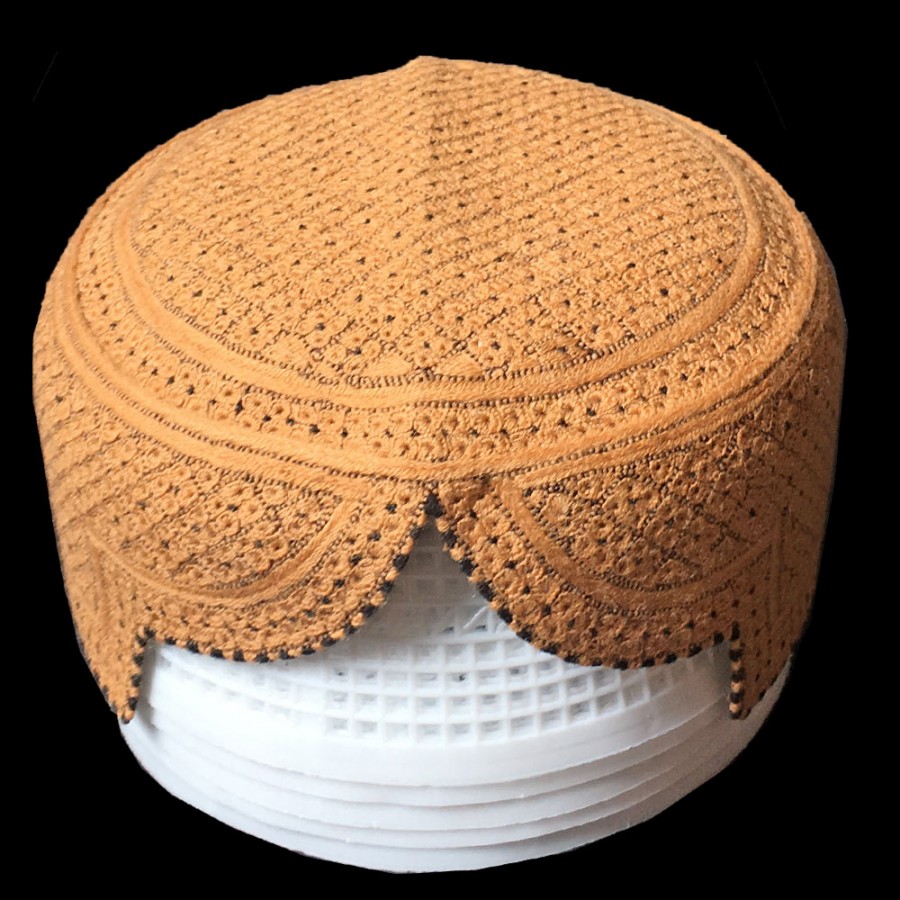 Light Brown Jamali Rumali Sindhi Cap or Topi MKC-848